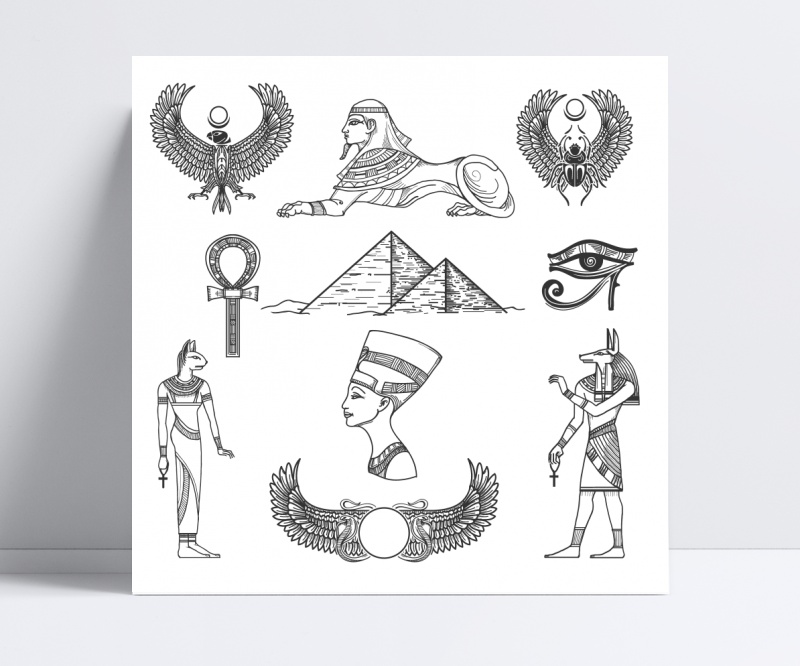 埃及文化插画图片