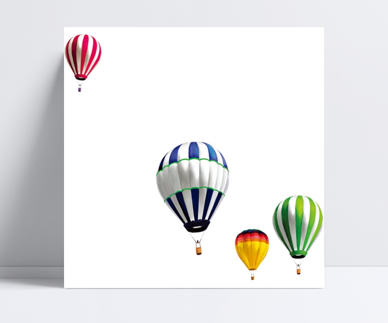 彩色漂浮热气球