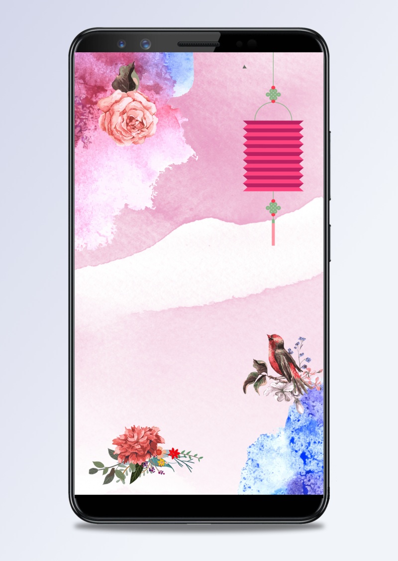中国风花朵边框背景