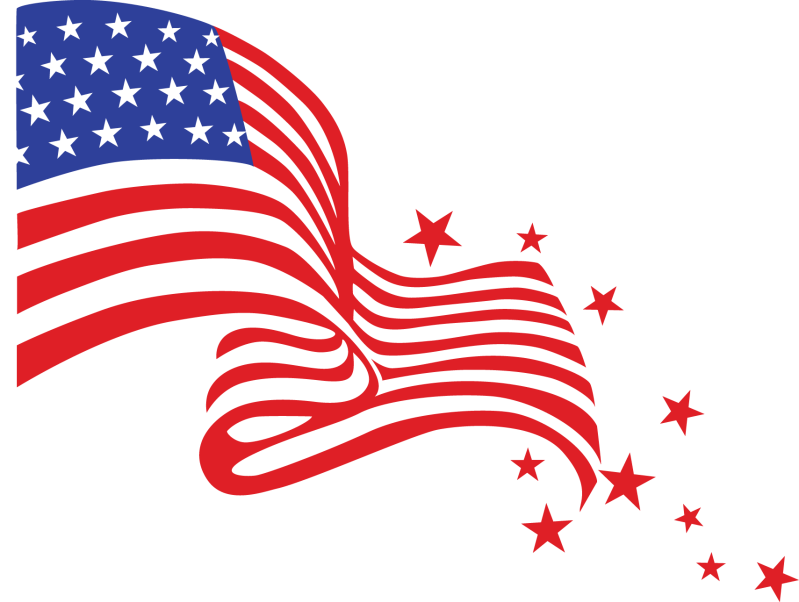 S状飘动的美国旗帜