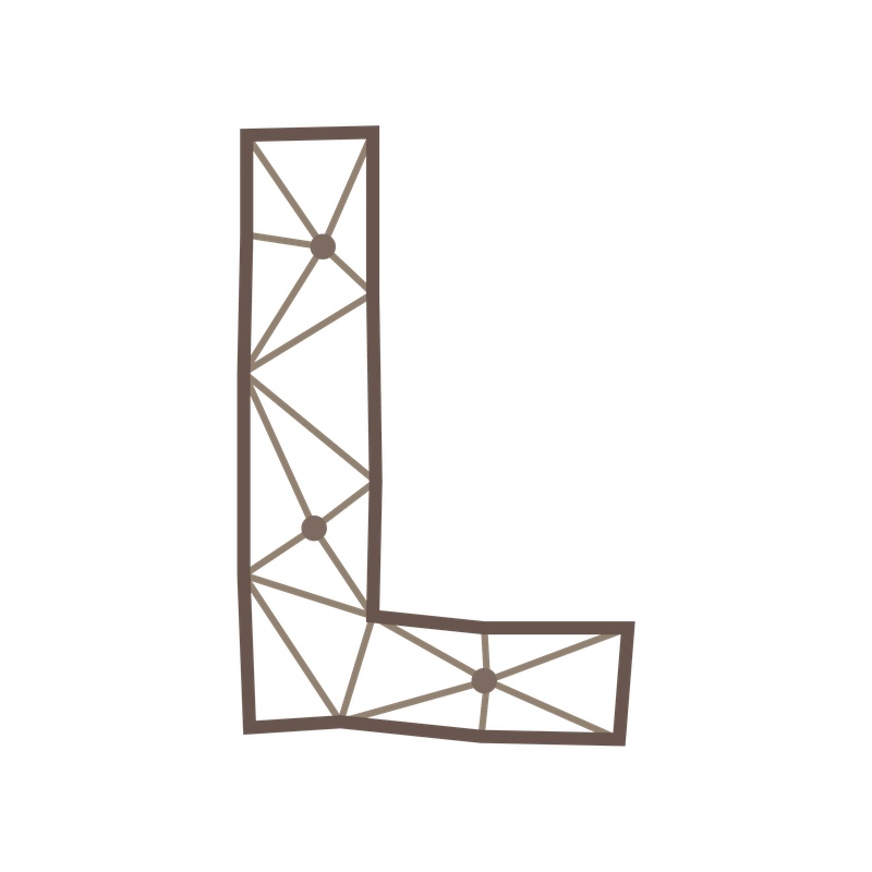 线框三角形几何字母L