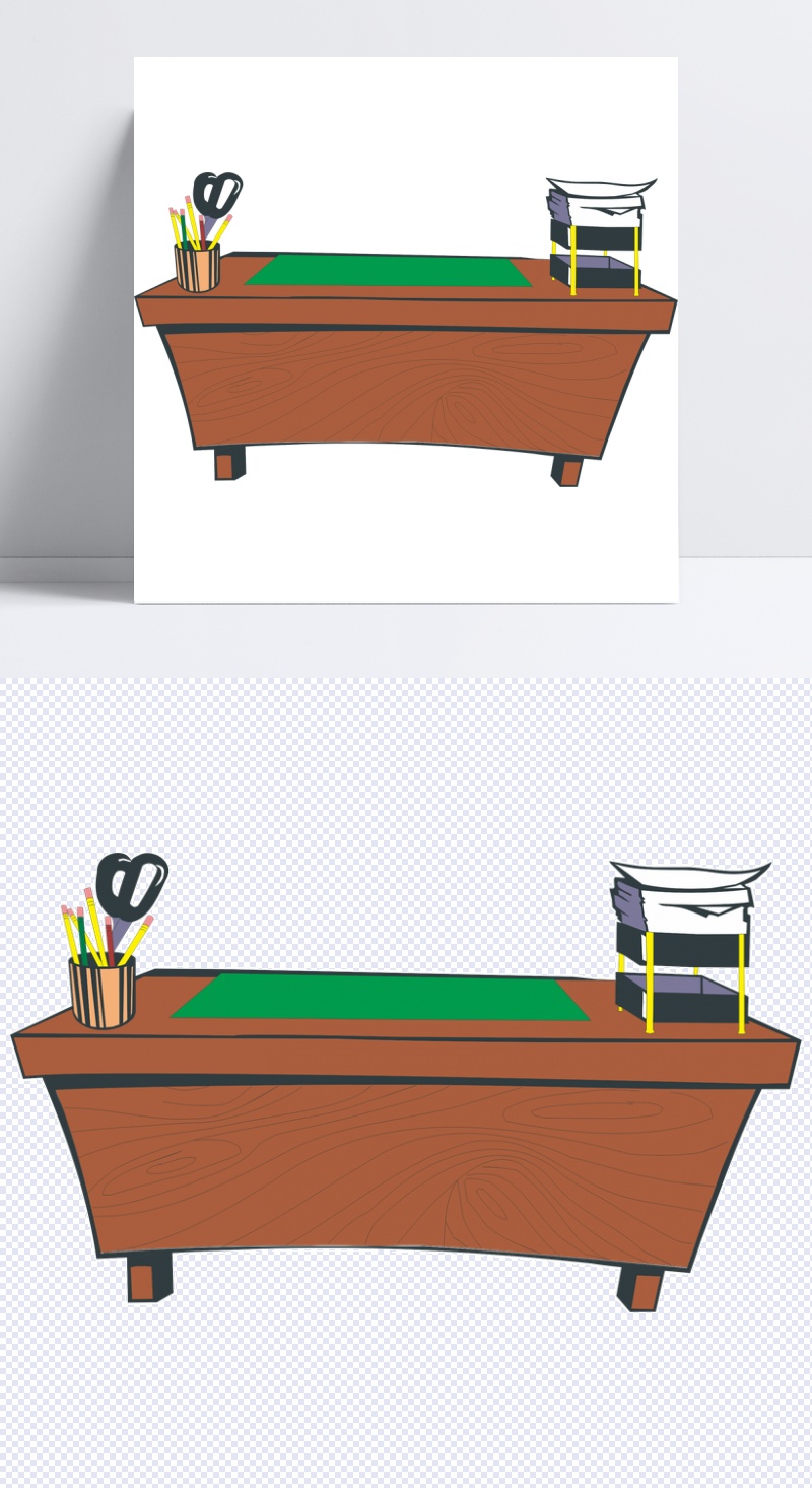 卡通办公桌png元素素材