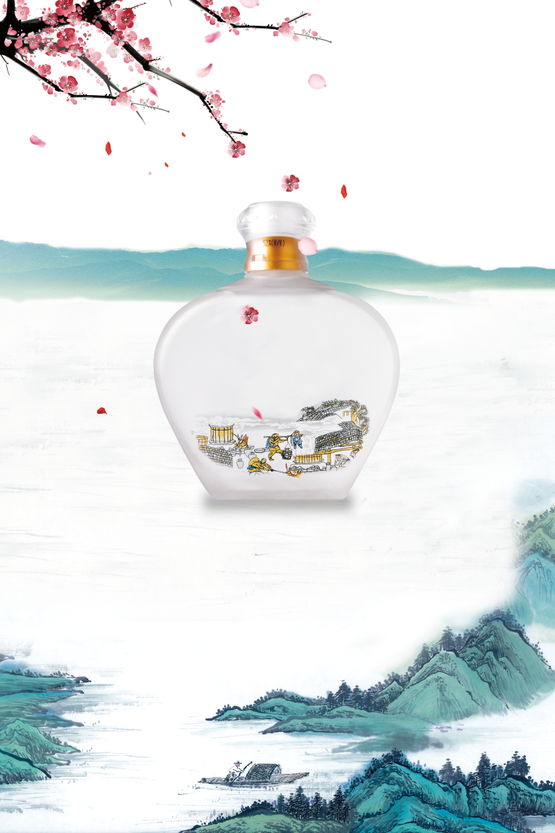 中国风复古酒文化海报背景素材