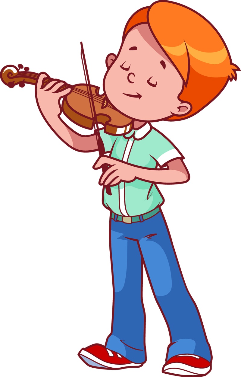拉小提琴的小男孩