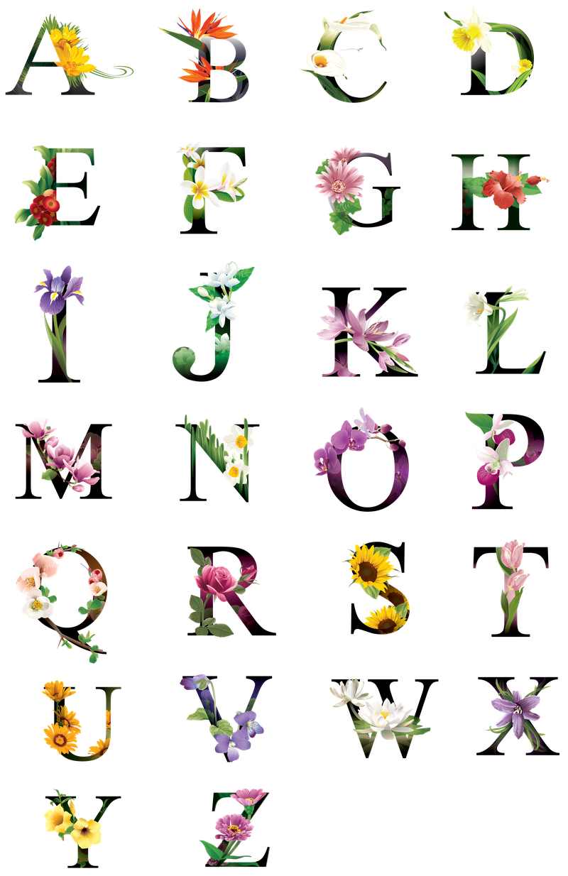 鲜花花纹字母合集