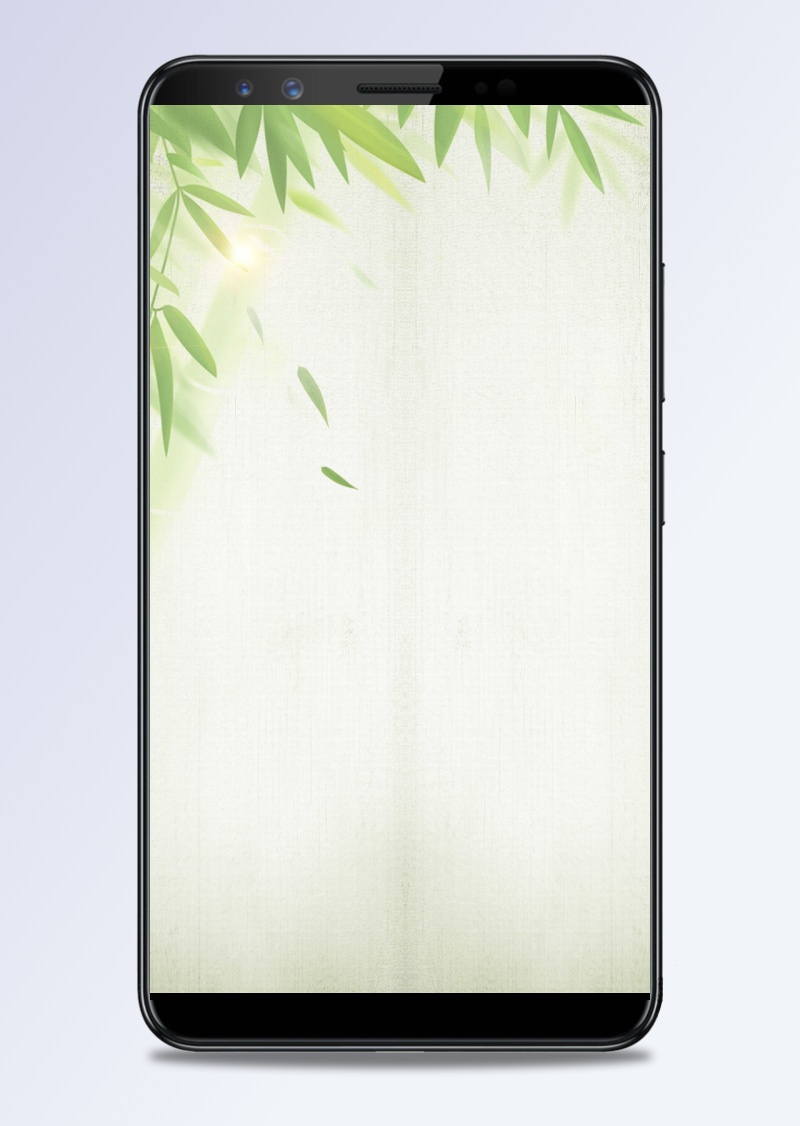绿色手绘质感竹子PSD分层H5背景素材
