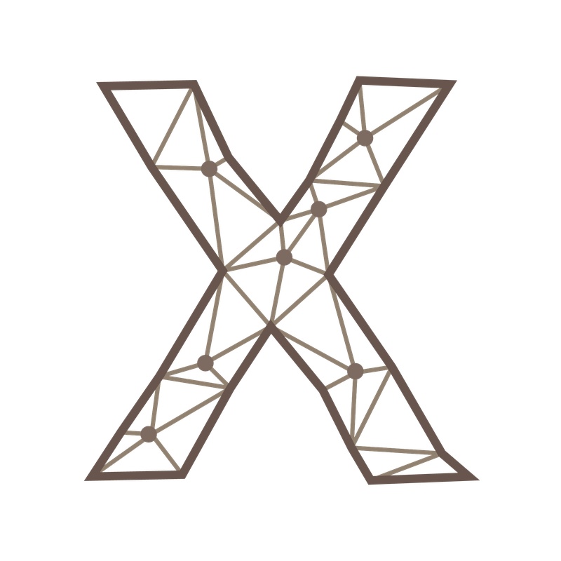 线框三角形几何字母X