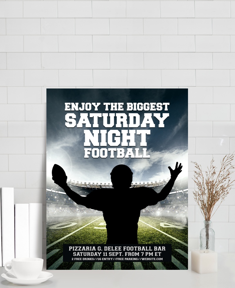 星期六晚上足球海报设计