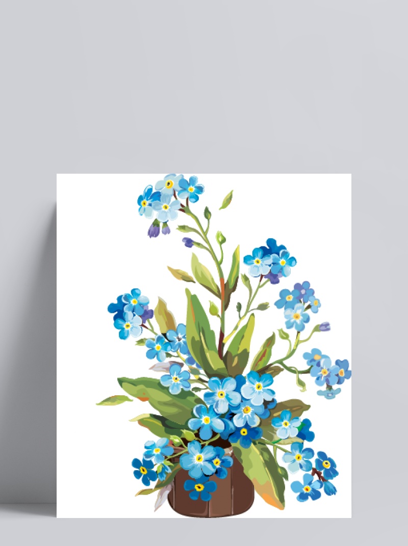 蓝色小花朵鲜花素材图片