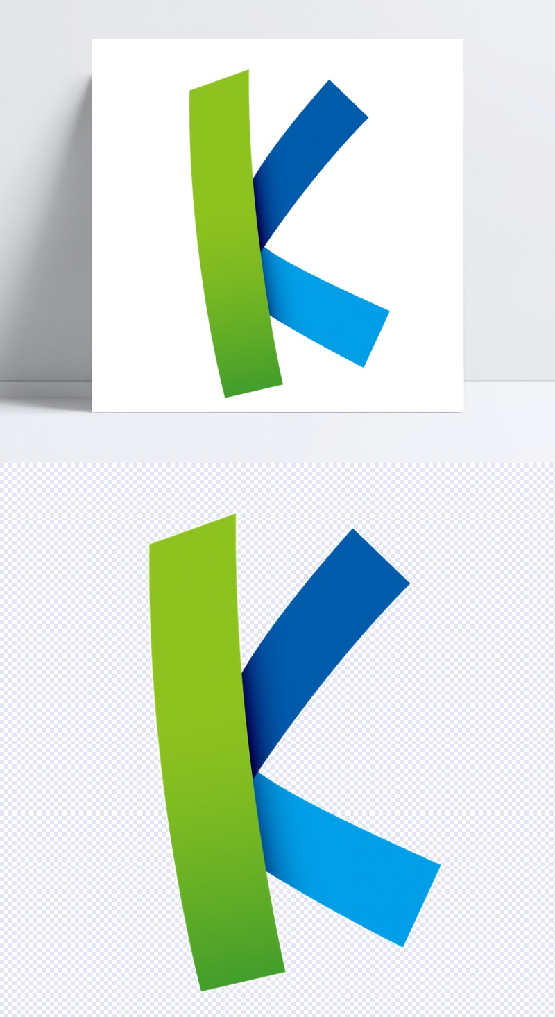 彩色折纸字母k设计模板素材