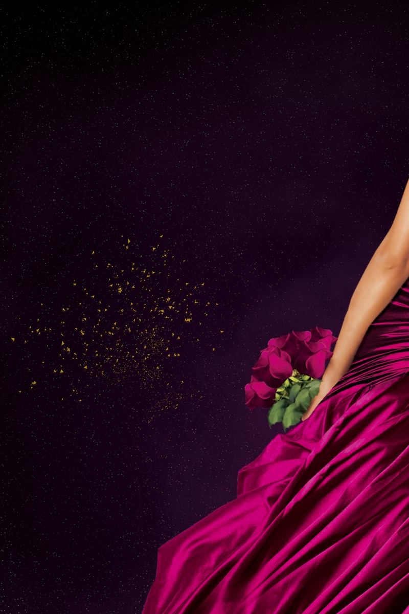 紫色礼服婚礼海报背景