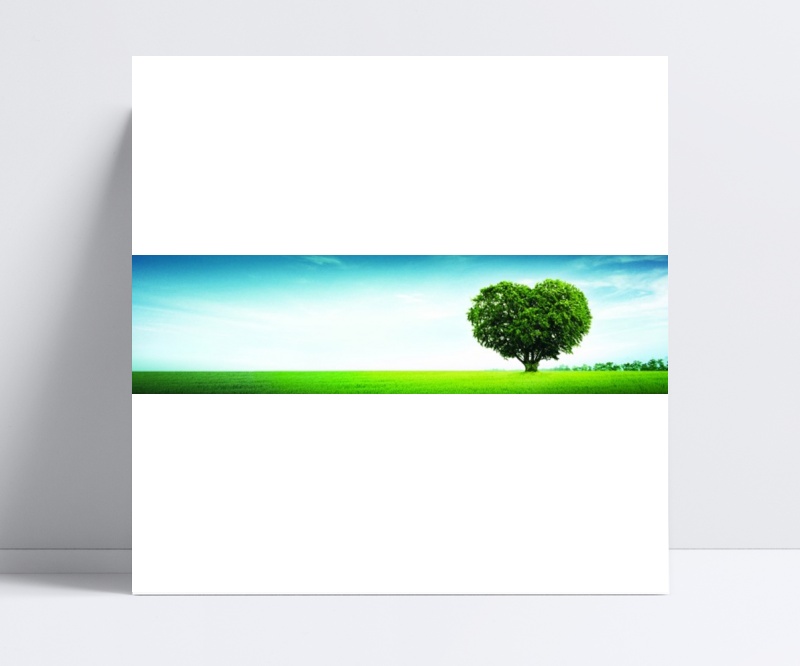 心形绿树横幅图片
