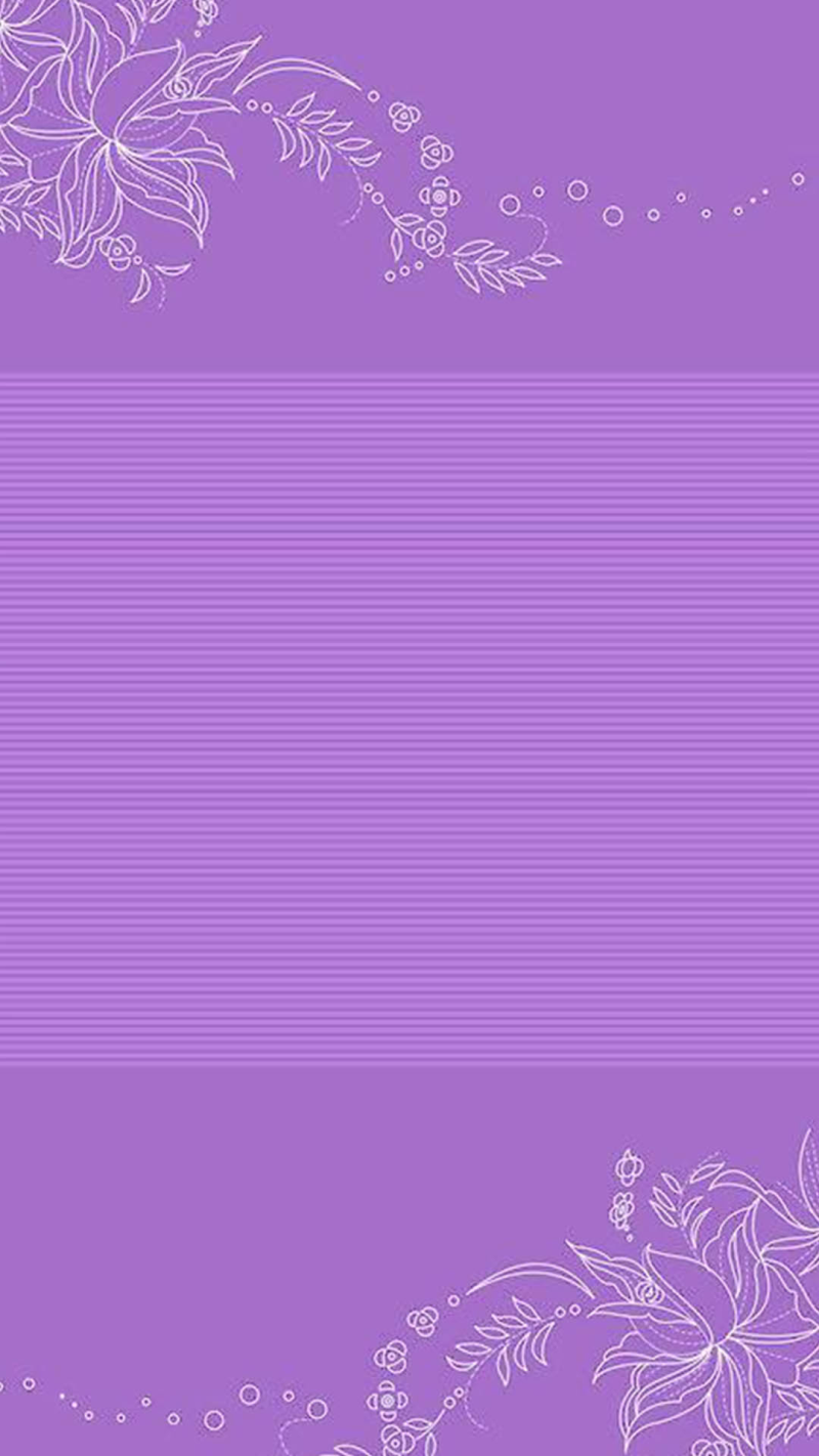 白色线条花儿浪漫紫色背景h5紫色背景