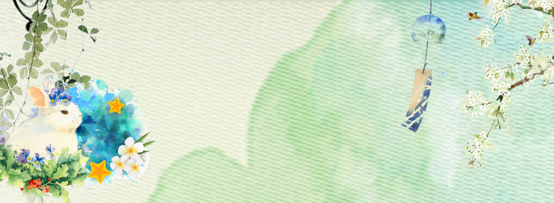 中秋节兔子渲染手绘绿色banner
