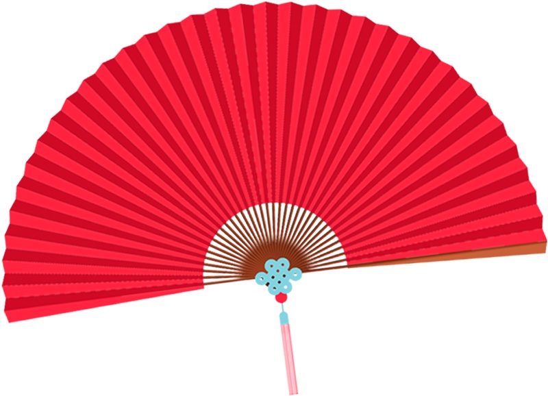 红色折扇中国风
