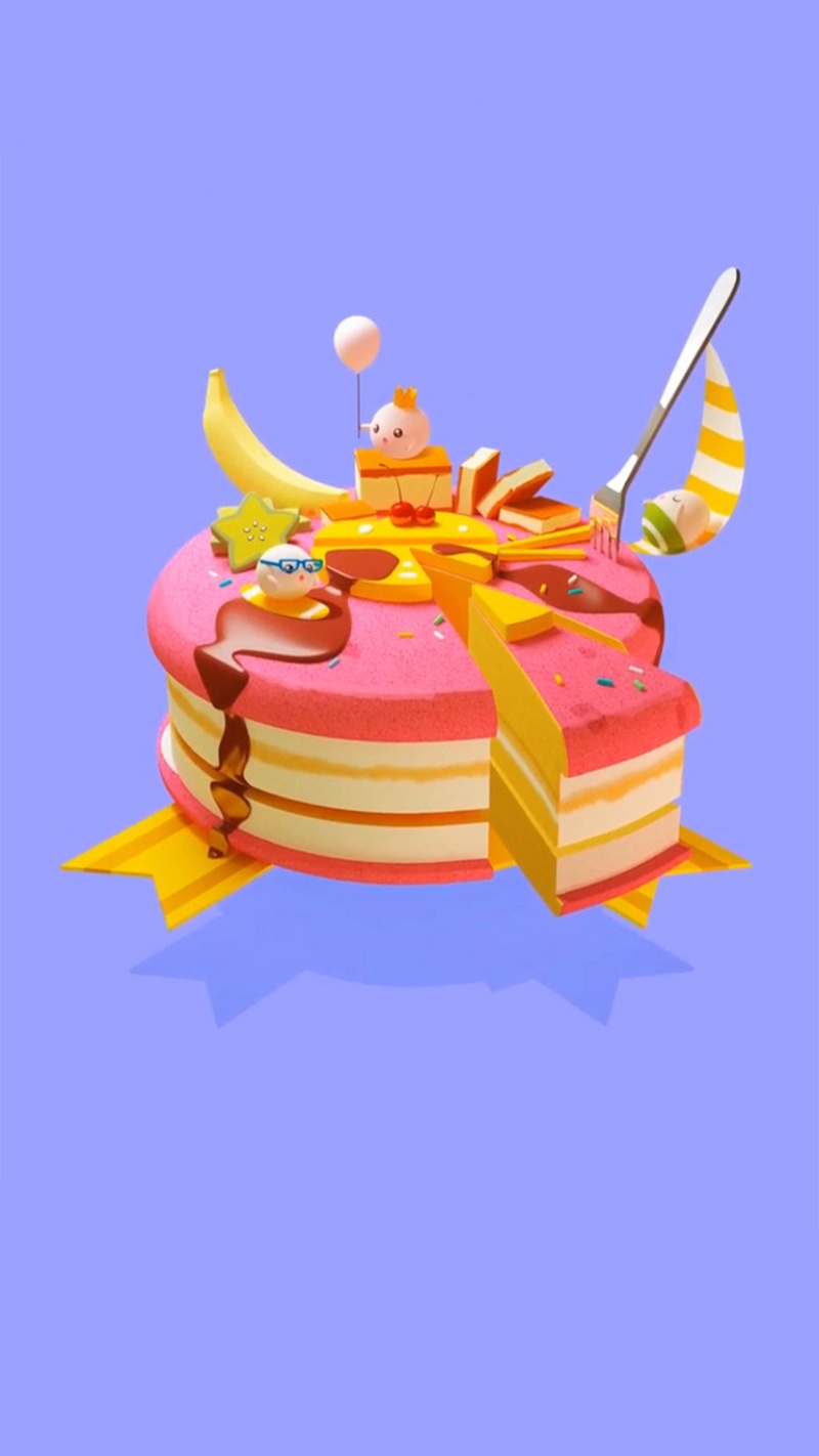 狂欢庆祝浪漫蛋糕H5图