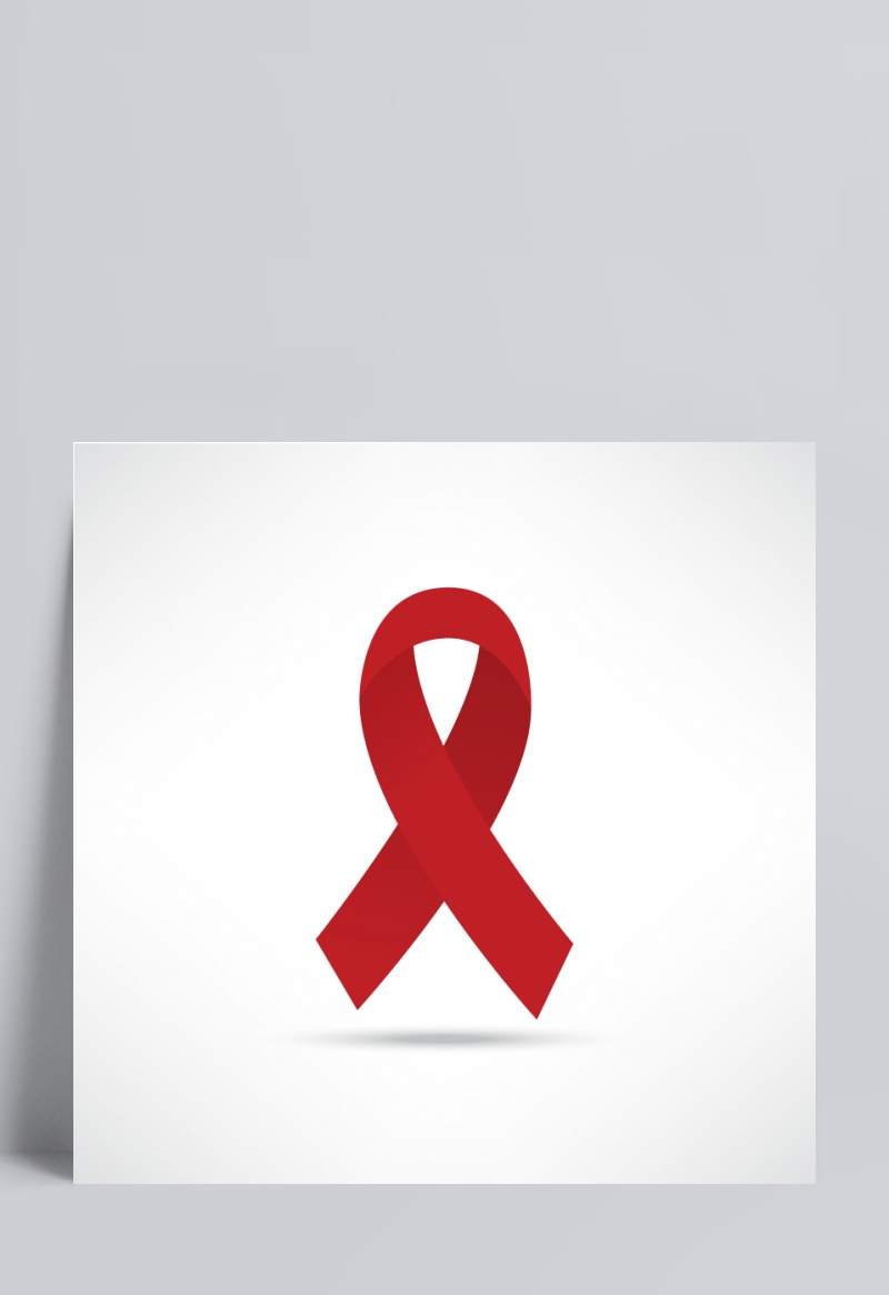 艾滋病标志红丝带矢量素材