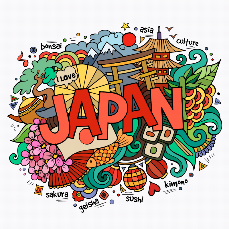 日本文化插画图片