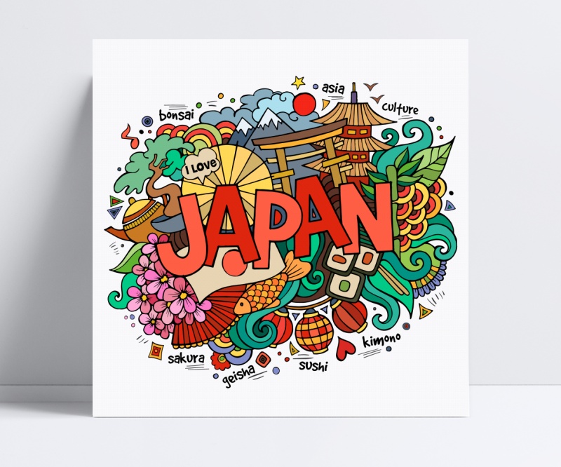 日本文化插画图片