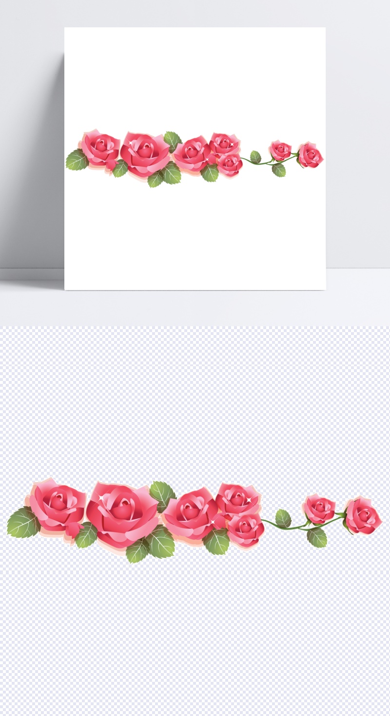 粉色玫瑰花边框装饰