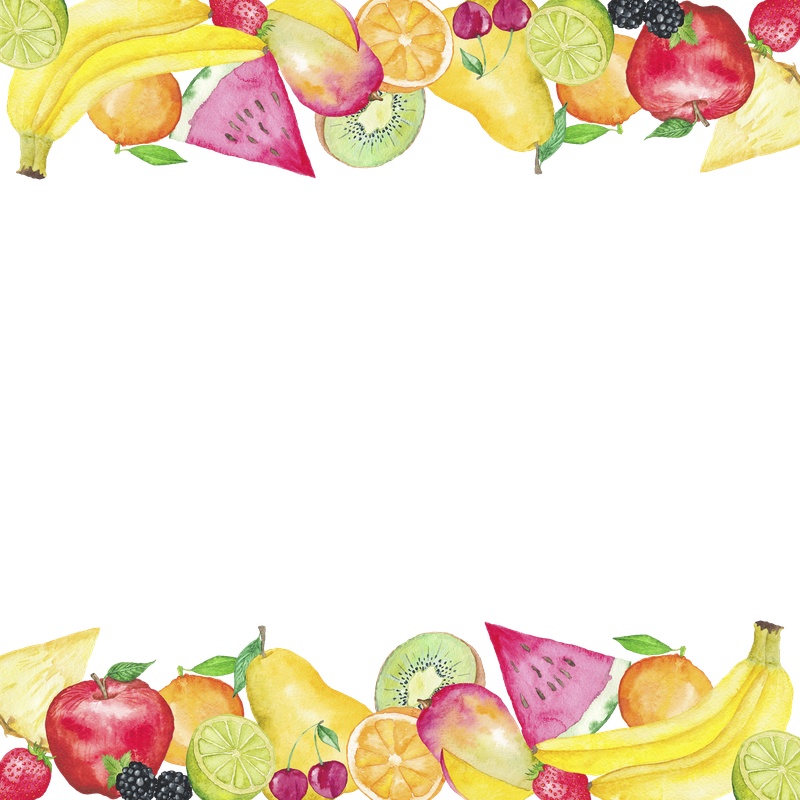 彩色缤纷卡通透明水果素材