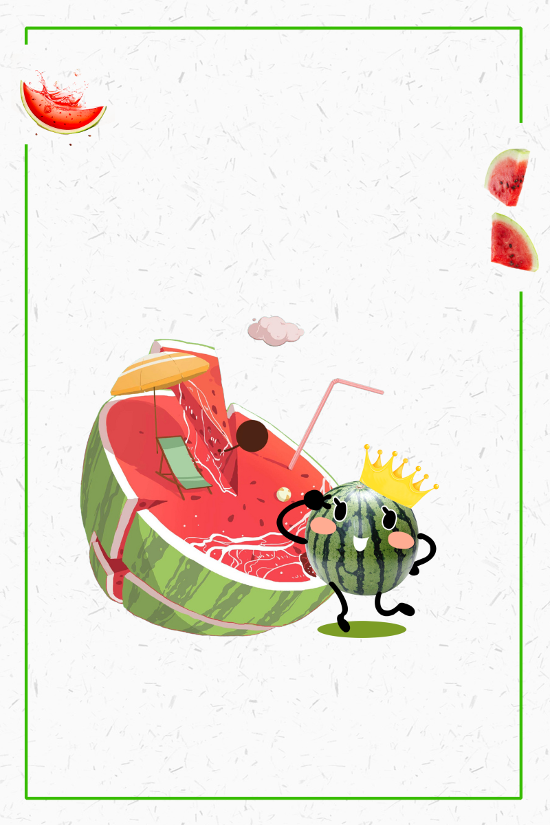 创意夏季冰爽水果果汁西瓜汁海报
