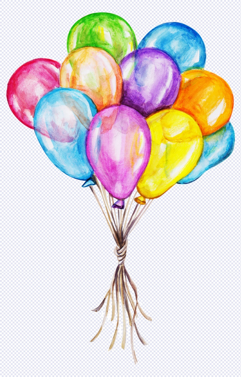 一束彩色的气球图片