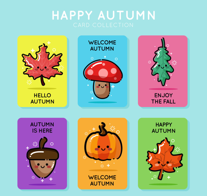 秋季表情元素卡片