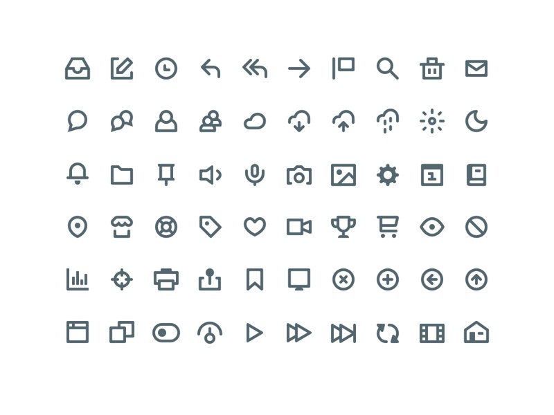 60个灰色矢量图标icons