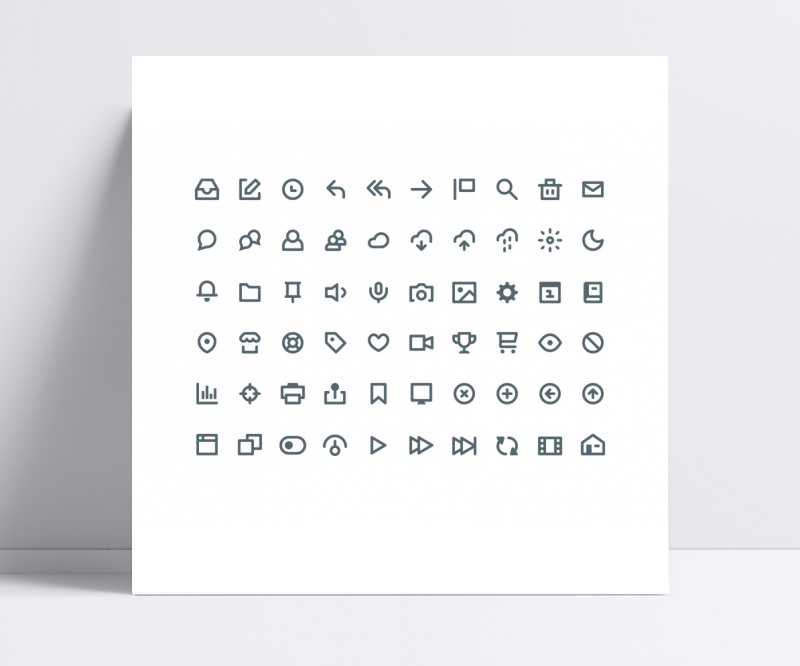 60个灰色矢量图标icons