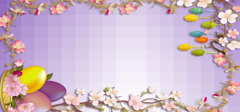 边框浪漫渐变紫色banner背景