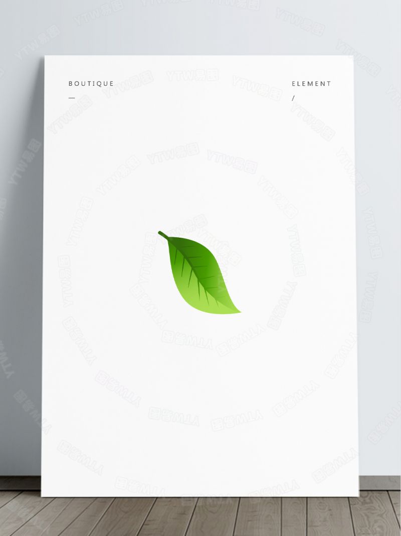 单片绿色树叶免抠素材透明