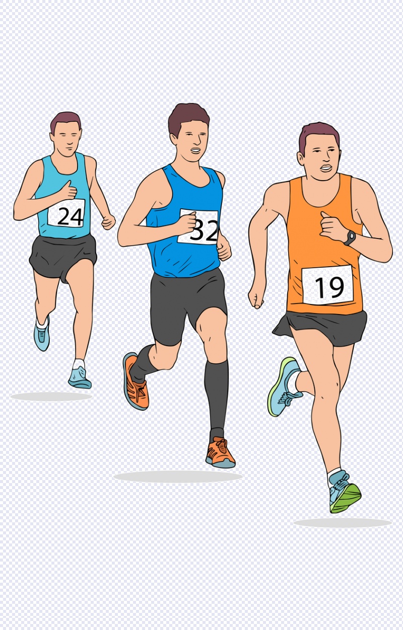 跑步运动员漫画图片