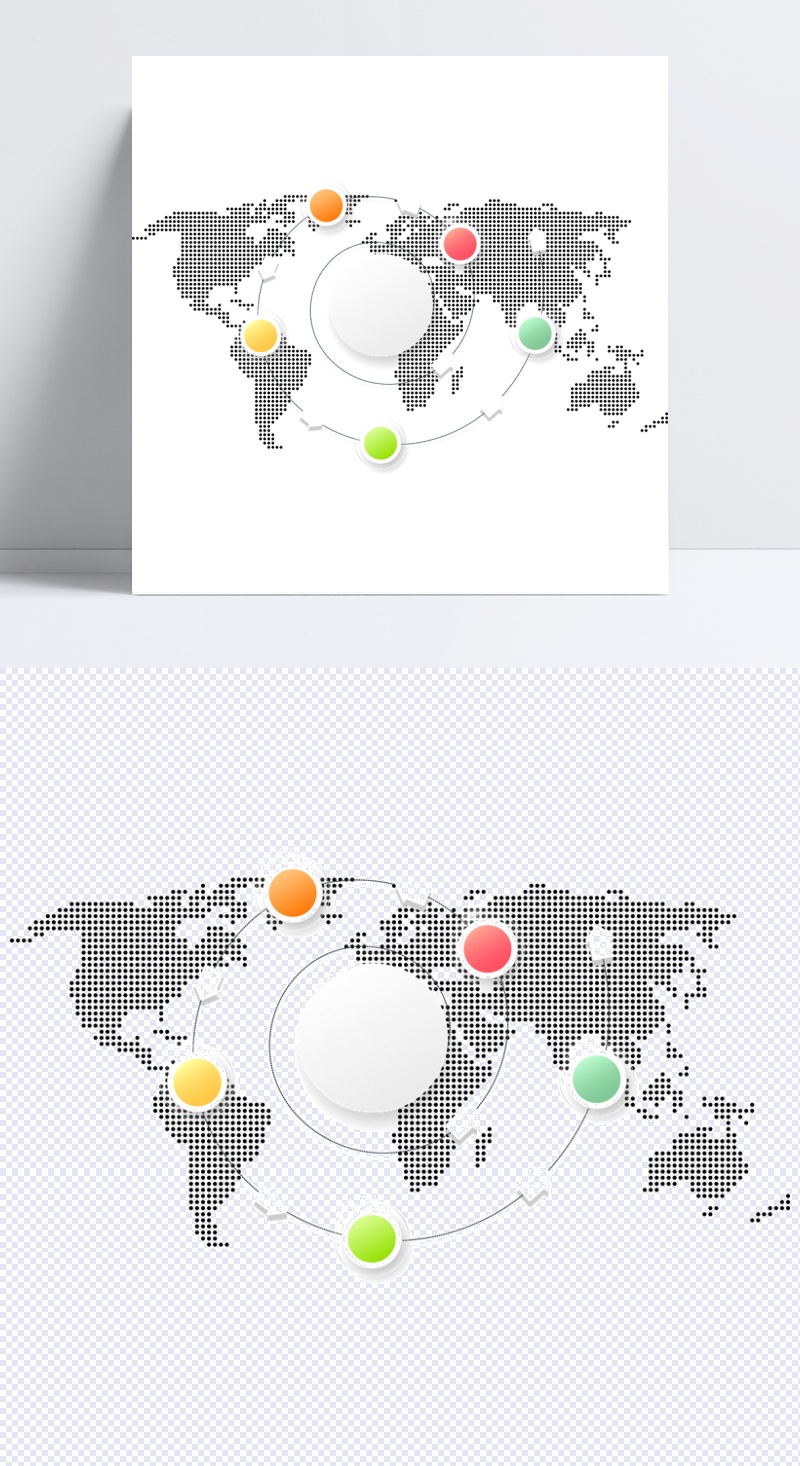 科技感世界方块地图