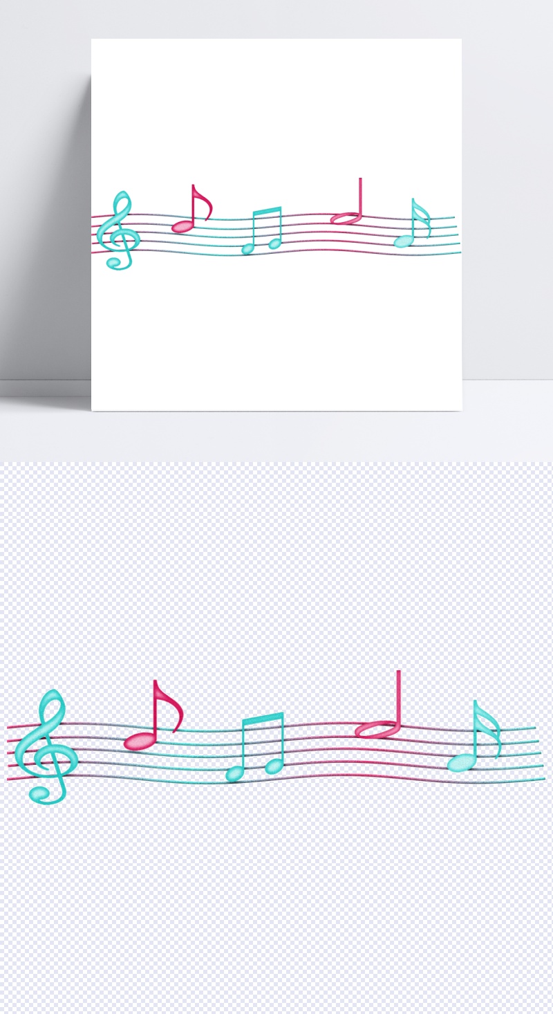 彩色音符設計模板素材