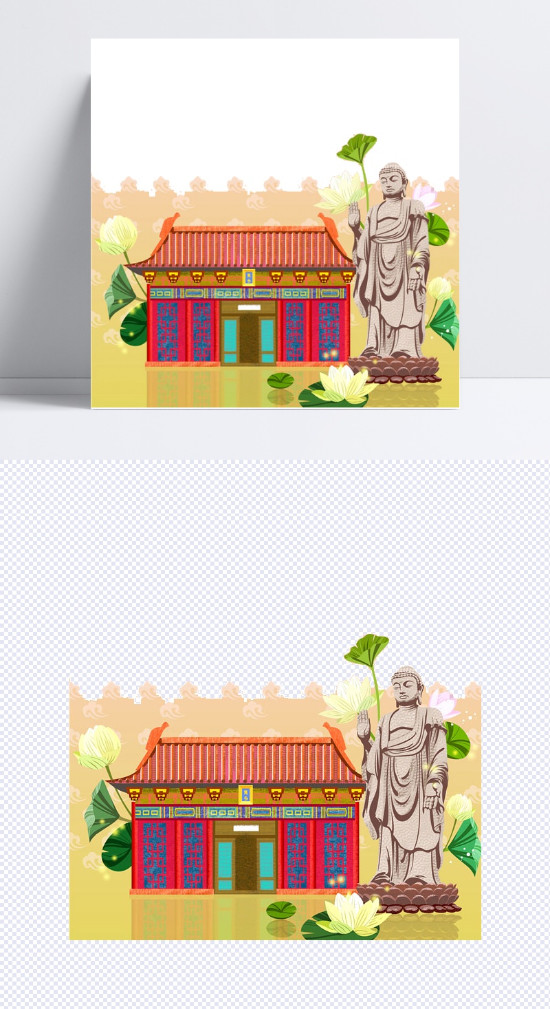 装饰寺庙插图
