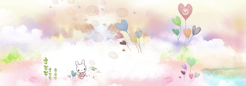 彩色卡通兔子横幅图片