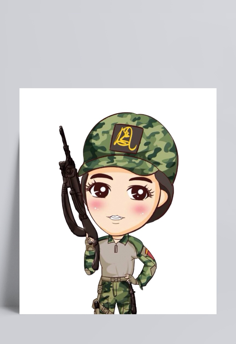 特种兵女兵机枪防弹衣素材