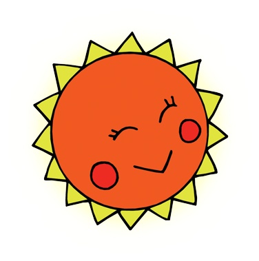 红扑扑的太阳卡通元素