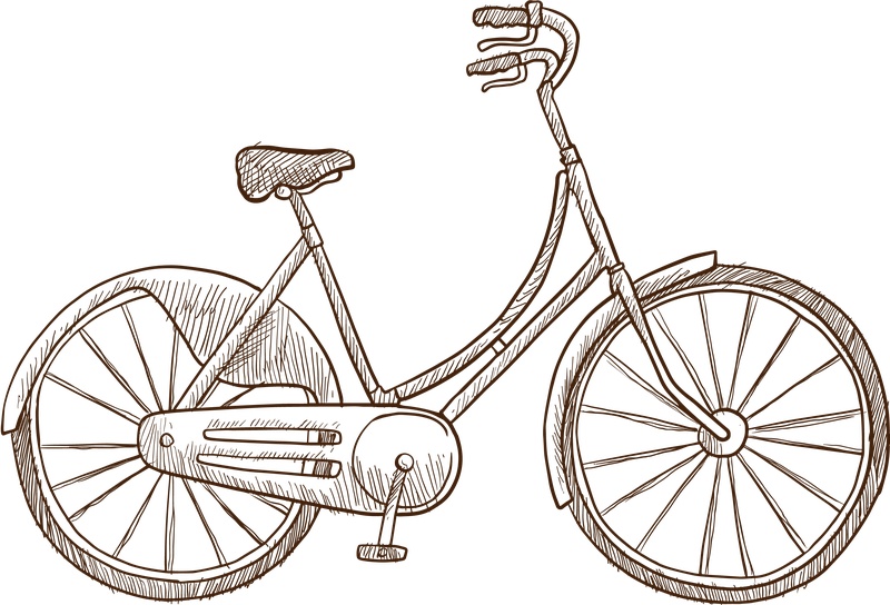 自行车素描创作图片