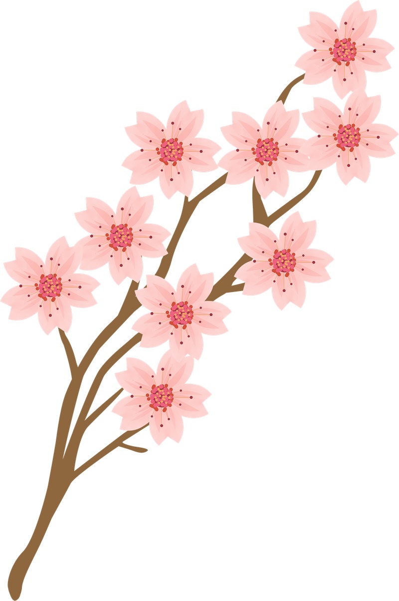 柳树桃花卡通图片