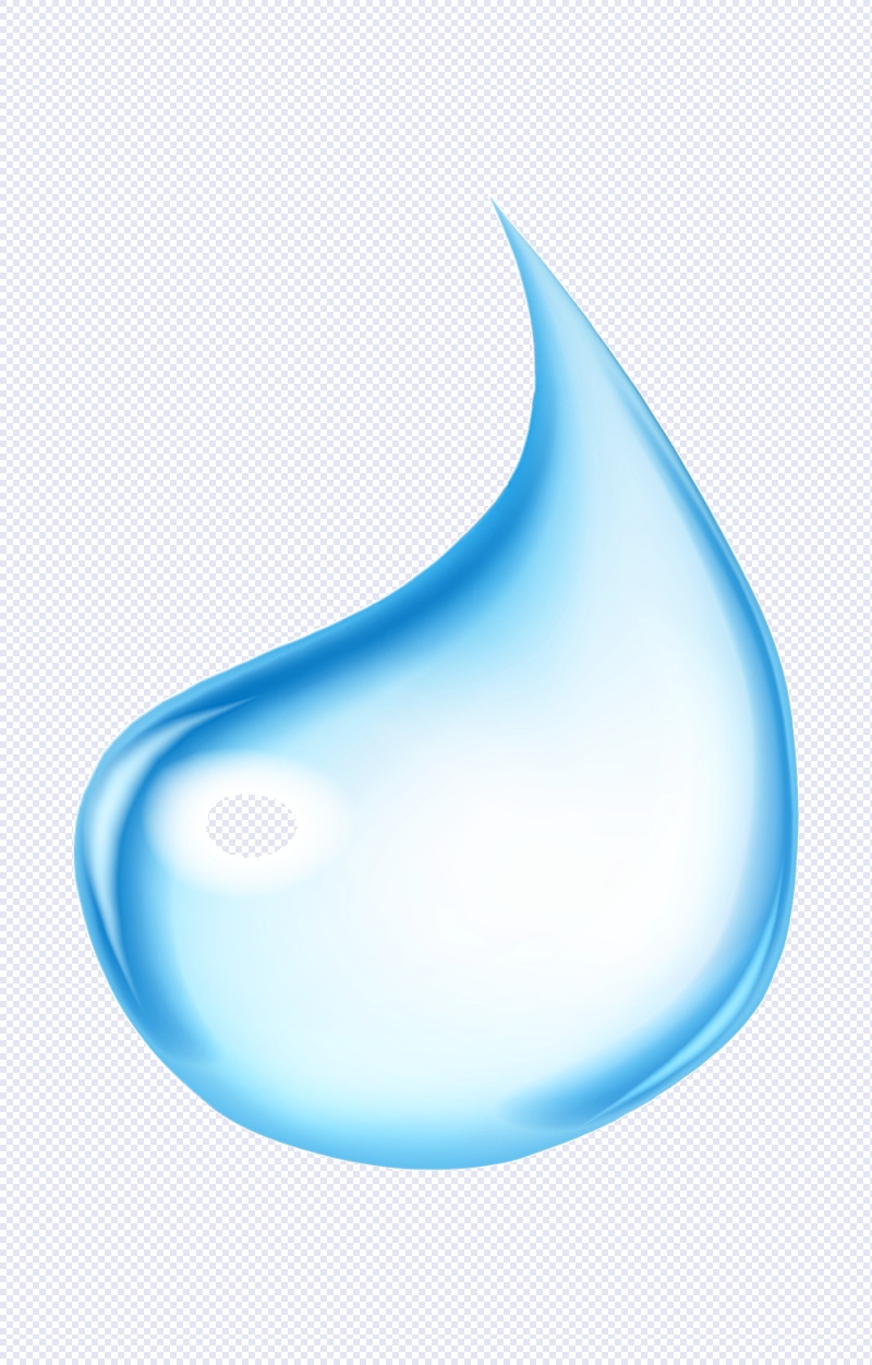 蓝色透明水滴png素材