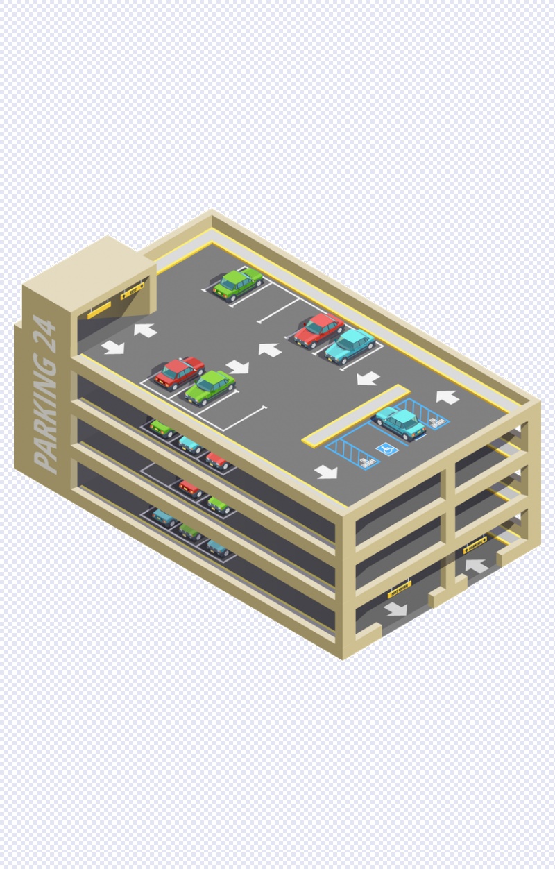 大型停車場設計模板素材