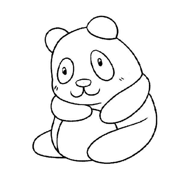 呆萌大熊猫简笔画