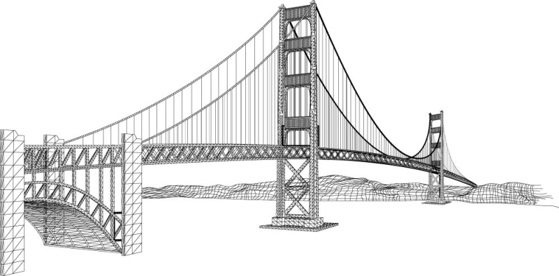 壮观的高架桥简笔画图片