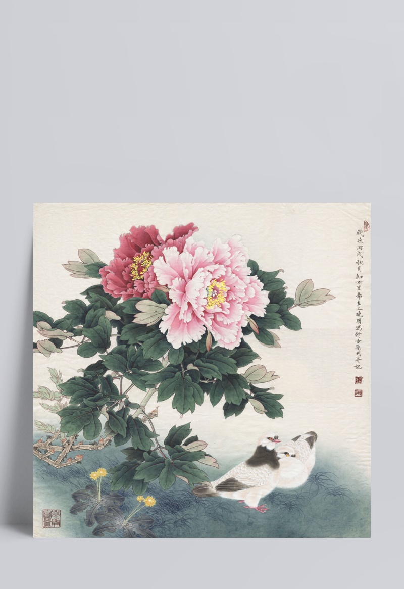 牡丹花图片大全大图国画工笔画(牡丹花图片大全大图国画工笔画法)