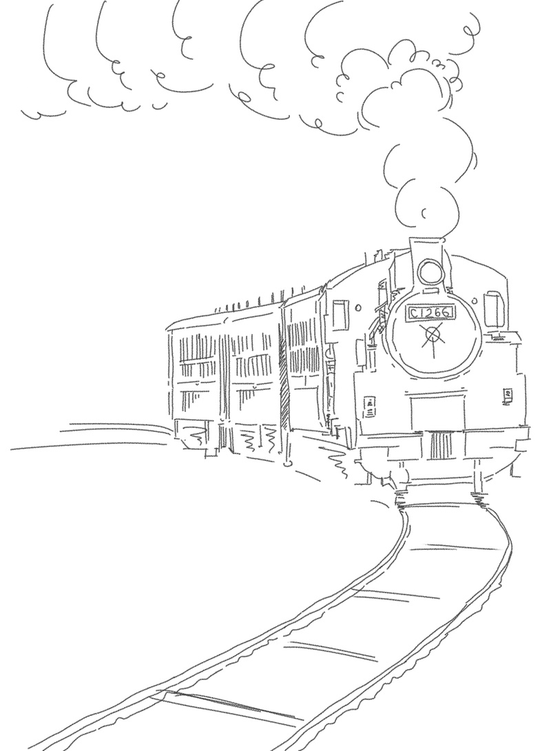 雷锋年代的火车简笔画图片